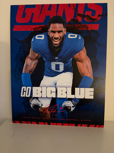 NY GIANTS BRIAN BURNS AUTOGRAPHED POSTER