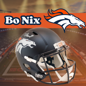 305 Bo Nix Signed Bronco Helmet
