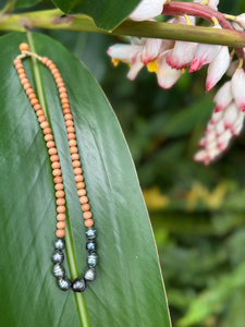 Sandalwood & Tahitian Pearl Short Necklace