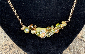Multicolor Crystal and Pearls Necklace