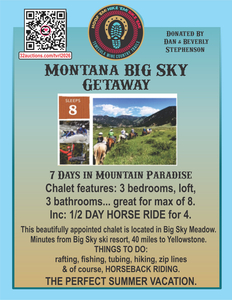 Item #005.9 AUCTION  - Montana Big Sky Getaway