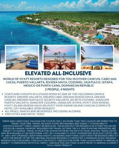 Elevated All-Inclusive Resort 2 People for 4 Night