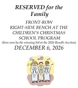 Children's Christmas School Program Reserved Seat