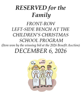 Children's Christmas School Program Reserved Seat