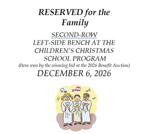 Children's Christmas School Program Reserved Seat