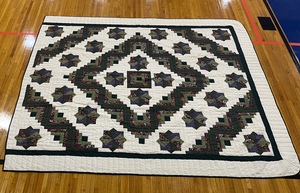 Hand-made double-square star quilt
