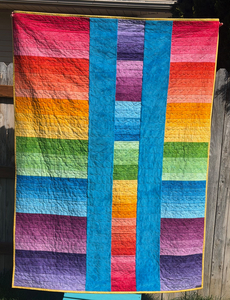 Hand-made quilt in vibrant colors