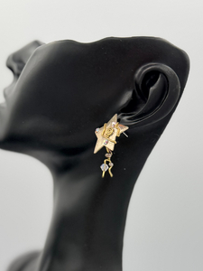 Shooting Star Gold Tone Earrings