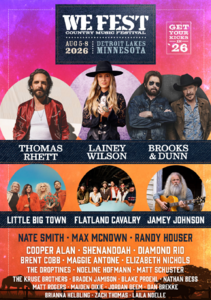 (4) 1-Day GA Tickets to WE Fest 2026
