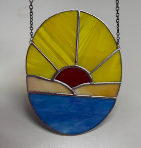 One of a Kind Stain Glass Art: Sunrise