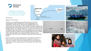 Adventure Canada - Cruise Iceland to Greenland