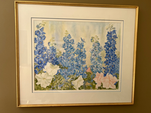 19.  Delphiniums Water Colour