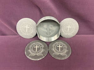 Custom GCA Slate Coaster Set & Holder