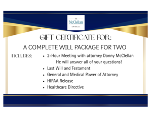 Complete Will Package for Two - The McClellan Law