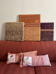 Weaving triptych & pillows (set C - shorties)