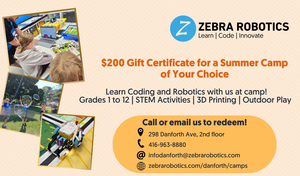 Zebra Robotics — $200 towards camp