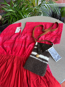 Woven Dress & Felted Crossbody Bag
