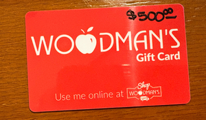 $500 Gift Card to Woodman's Markets