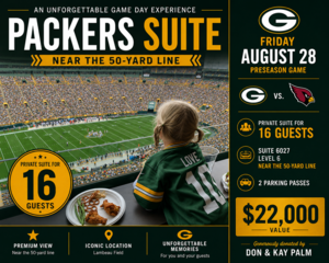 Green Bay Packers Private Suite for 16
