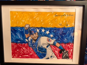Signed Contreras Venezuela Flag Original Kammerer
