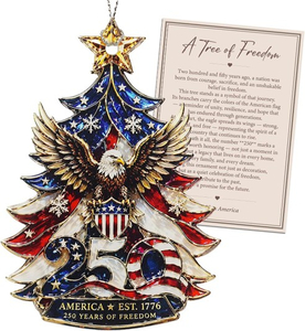 Bald Eagle & American Flag Tree Ornament