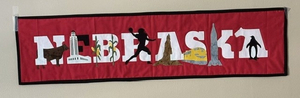 Nebraska Quilted Wall Hanging (9x36)
