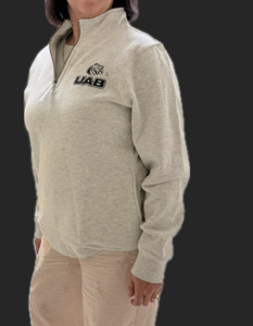 Women’s quarter zip sweatshirt with new UAB logo
