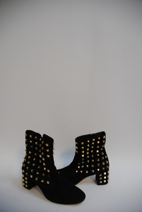 Valentino Black Suede Rockstud ankle boots
