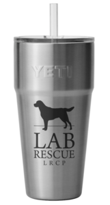 26 oz Yeti Rambler with Lab Rescue logo