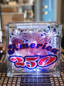 America250 Glass block with Lights