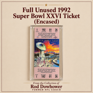 Full Unused 1992 Super Bowl XXVI Ticket