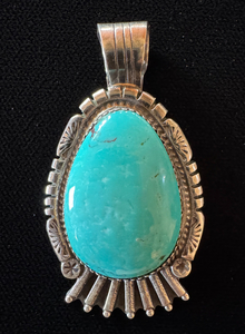 028NM Navajo (Diné) Sterling & Turquoise Pendant