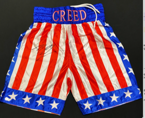 Michael B Jordan signed 'Creed' USA Boxing Trunks