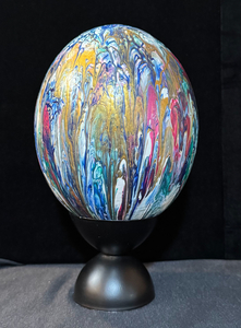 058NM Hand-Painted Ostrich Egg Piece with stand