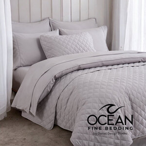 Ocean Fine Bedding King Coverlet - Rock Grey