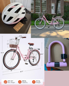 New in Box: Adult bike, helmet, basket, and lock