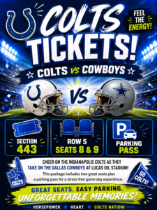 Colts vs. Cowboys Game Day Package