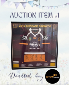 2017 Signed and Framed Brisbane Broncos Jersey