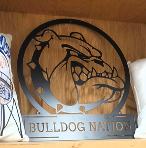Light-Up Bulldog Nation Metal Sign