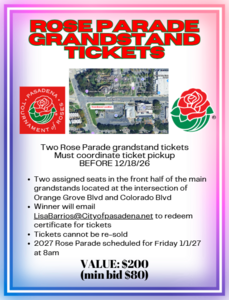 Rose Parade - Two Grandstand Tickets