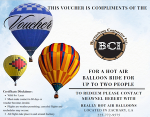 008-Hot Air Balloon Ride for up to 2 people