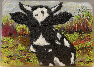 Fused Glass Cow Artwork by Dianne Taylor