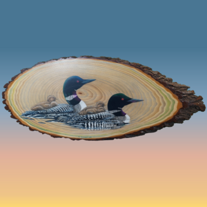 Common Loon Artwork on Basswood