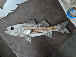 Striped Bass Steel Sculpture