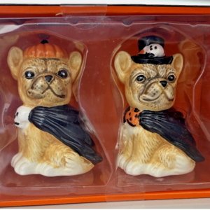 Jack O Lantern Frenchie Salt & Pepper Shakers