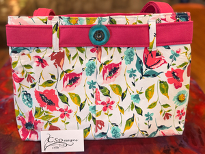 Upcycled Floral Denim Handbag