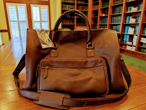 Custom Made leather brief/weekender