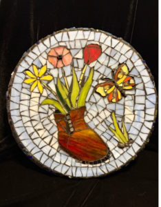 037) "Old Shoe, New Job" Mosaic Stepping Stone