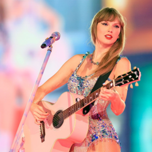 002- Taylor Swift Signed Guitar with Custom Art