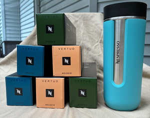 Nespresso Vertuo Coffee Pods (60) with travel mug